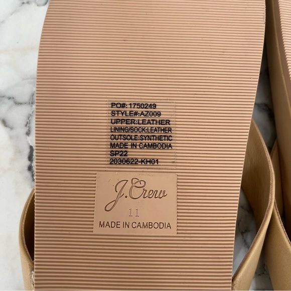 J crew pacific leather thong sandals sandy beach tan neutral AZ009 size 11 - Picture 8 of 8